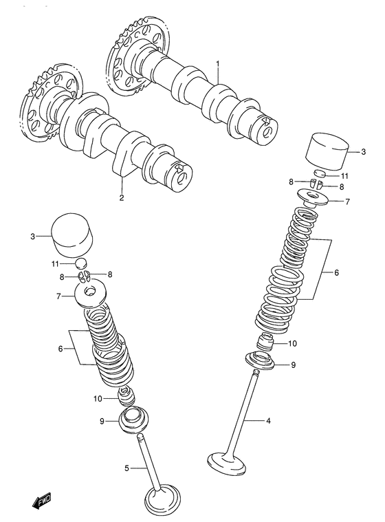 DR-Z250 Распредвал  /  клапан