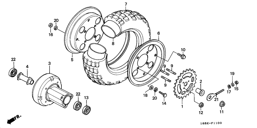 Rear wheel complete assy