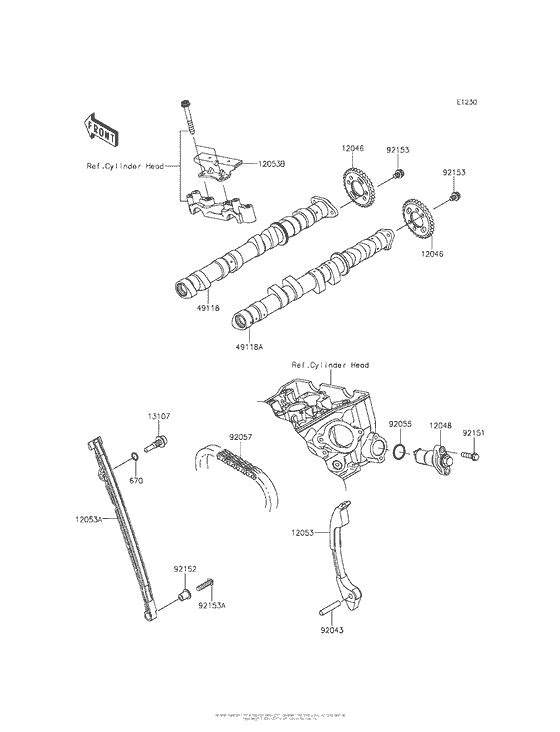 ZX636 Распред вал
