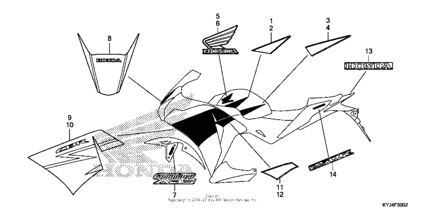 CBR250R (ABS) Mark + stripe (cbr250r'13 / ra'13-3ac,3cm)