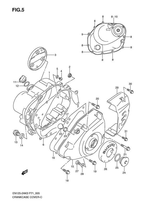Crankcase cover ass`y  (v