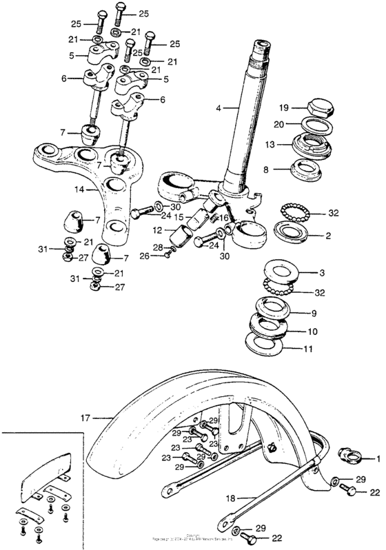Ca175 steering stem + front fender