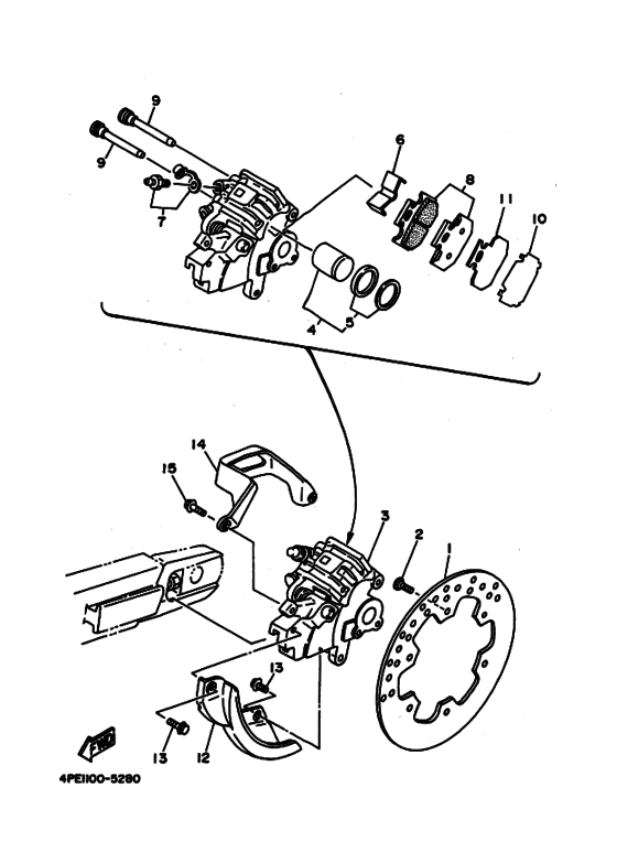 YZ125 YZ125G Задний суппорт