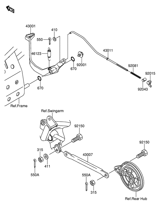 DR-Z110 Педаль тормоза