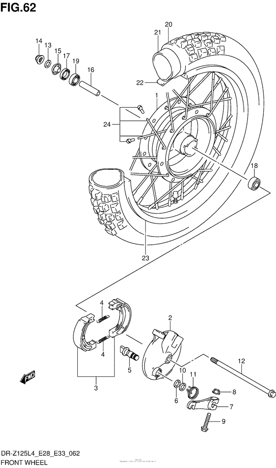 Front Wheel (Dr-Z125L4 E28)