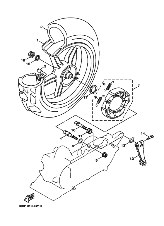 Rear wheel complete assy