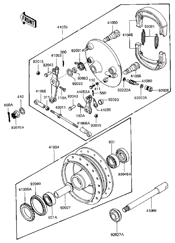 Front/hub brake