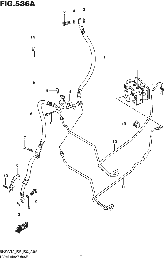 Front Brake Hose (Uh200Al5 P28)