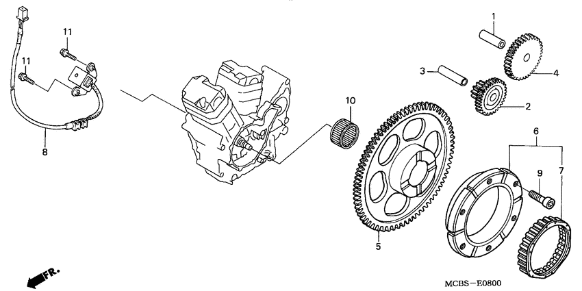 Pulse generator/ starting clutch