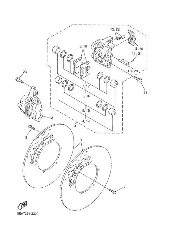 XJR1300 Передний суппорт