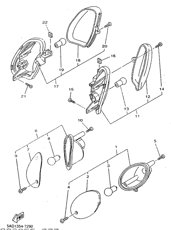 YN50R Поворотники