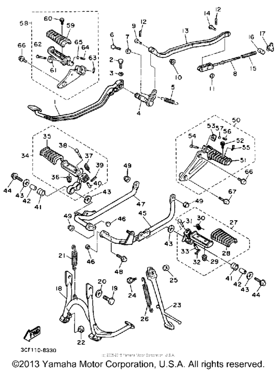 XV750W Подножки