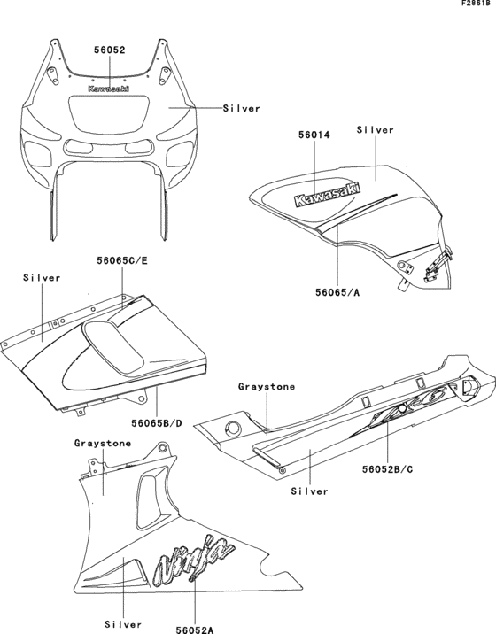 ZX600 Decals(silver / graystone)(e10)(cn)