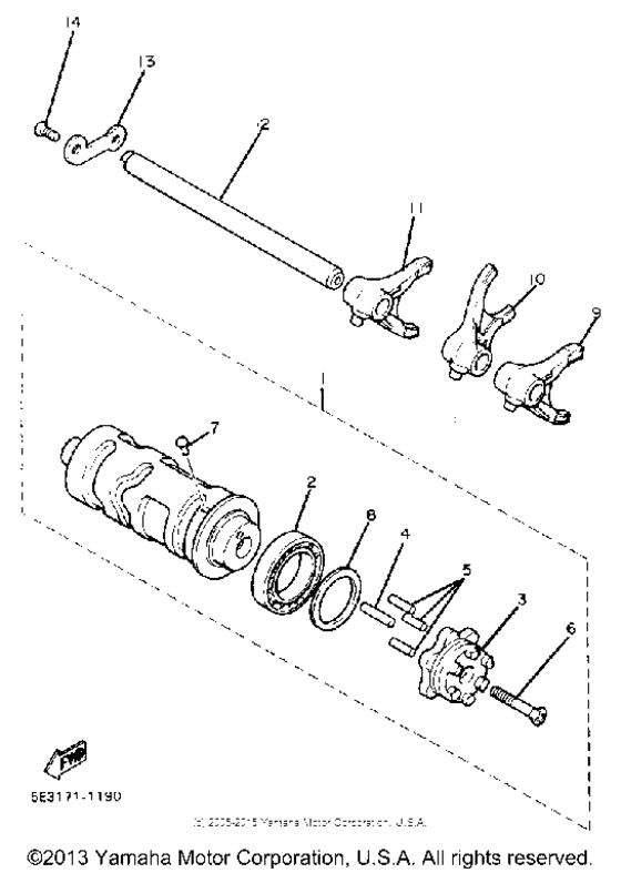 XV920J Shift cam-fork