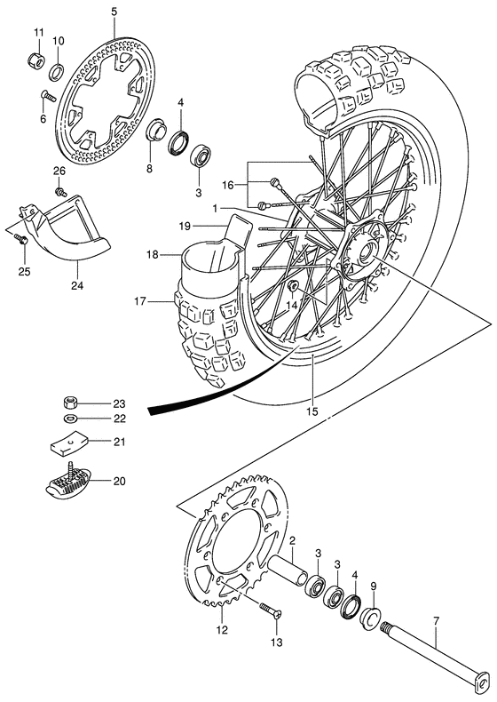 Rear wheel complete assy