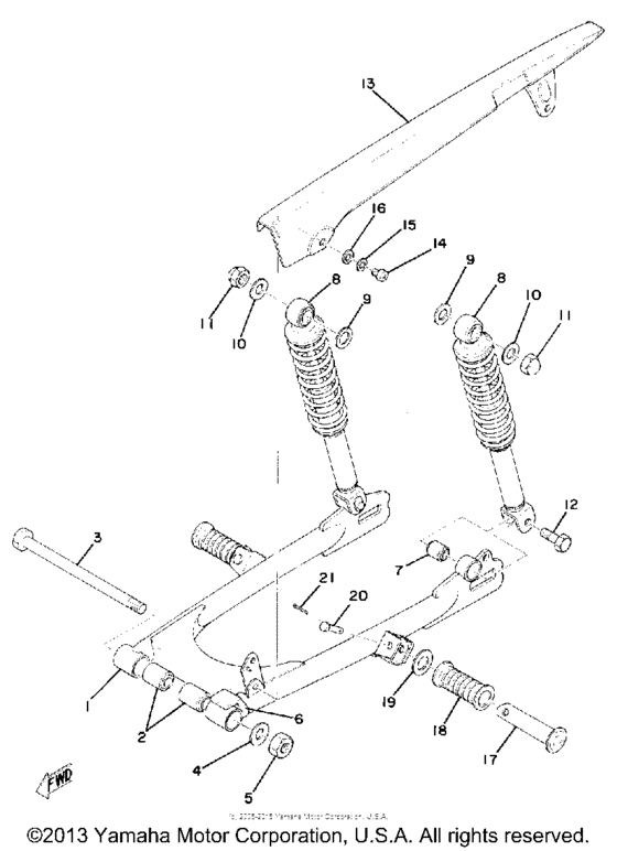 Rear arm - rear cushion - chain case