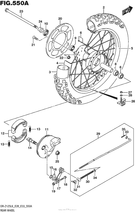 Rear Wheel (Dr-Z125L6 E28)