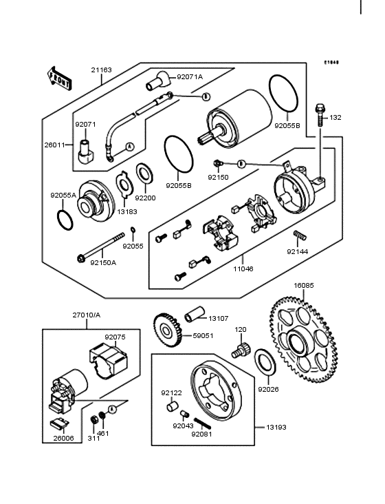 Starter motor/starter clutch