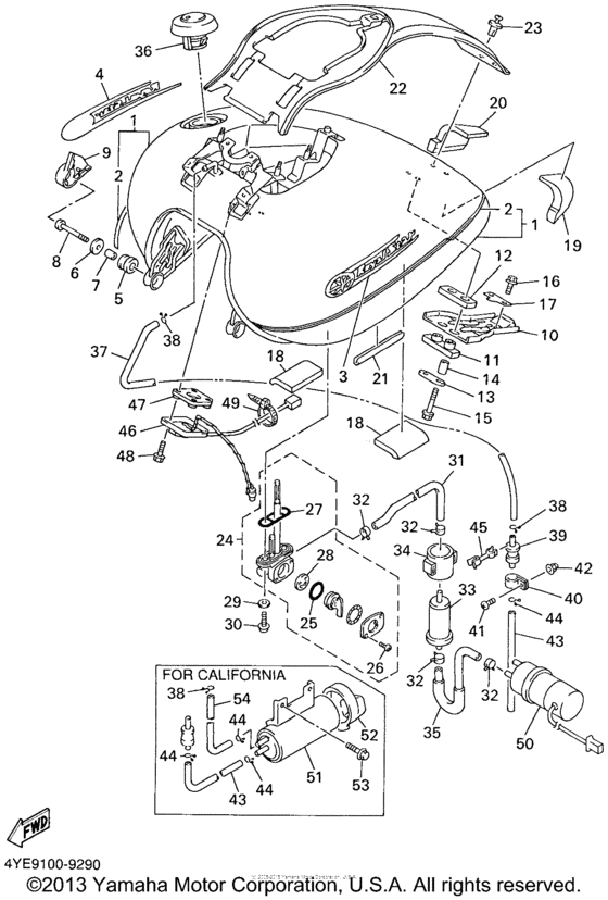XVZ13LTLC Топливный бак
