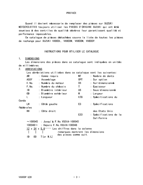 VX800 Catalog preface