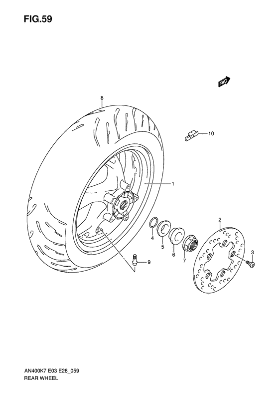 Rear wheel complete assy