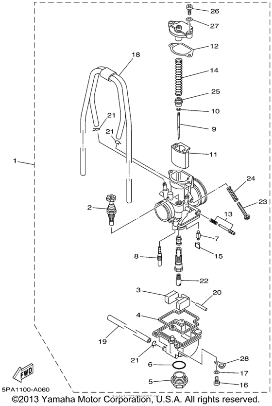 YZ85P Карбюратор