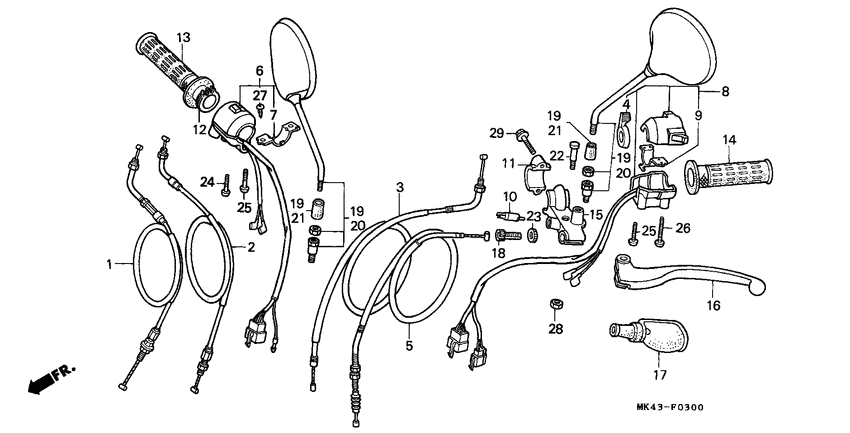 Handle lever/switch/cable
