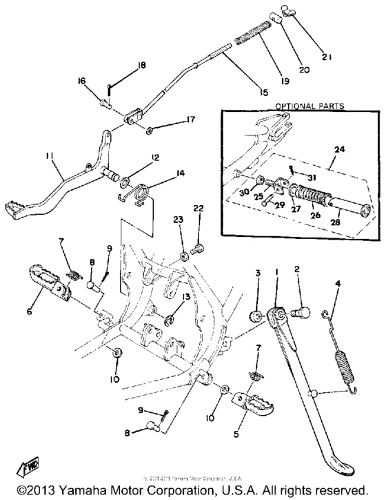 Stand - footrest - brake pedal