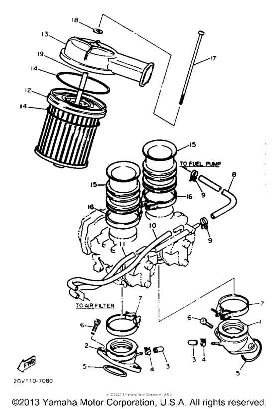 XV535TC Воздушный фильтр