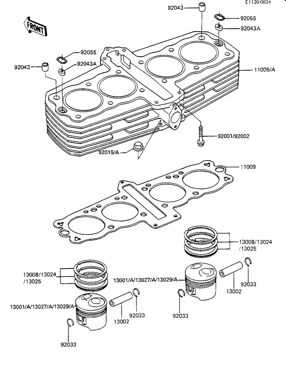 Cylinder/pistons