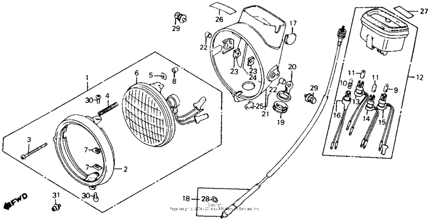 Headlight + instruments