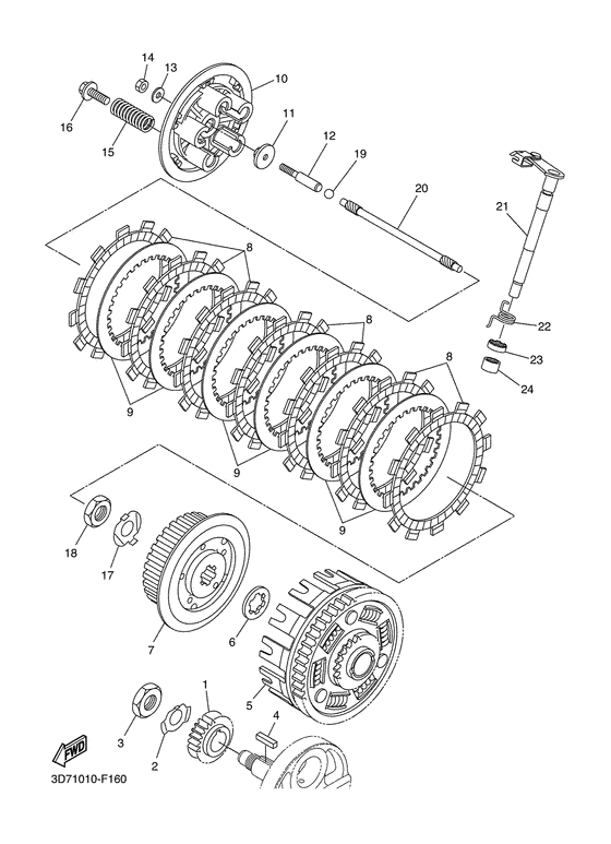 WR250X Сцепление