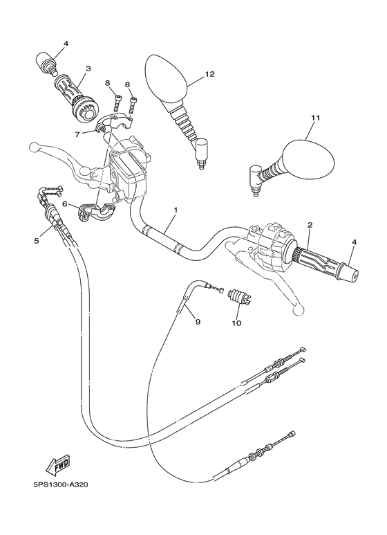 Steering handle. cable