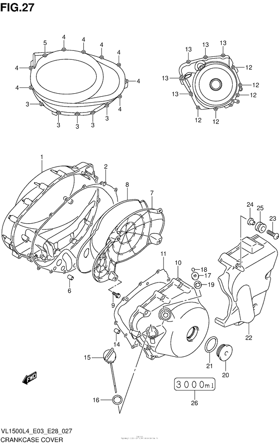 Crankcase Cover (Vl1500L4 E28)