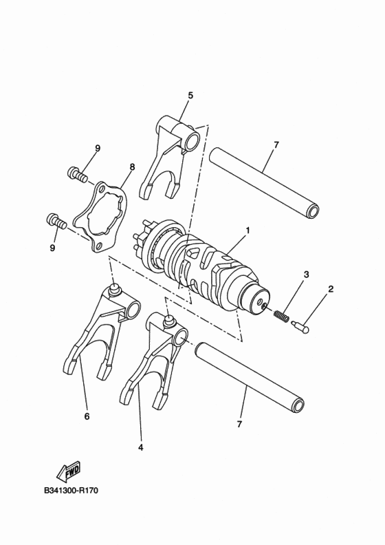 Shift cam & fork