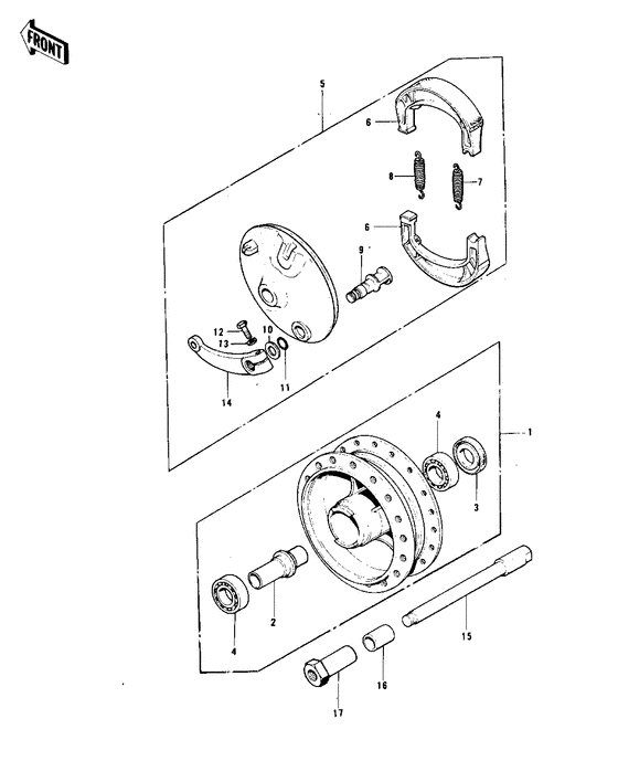 Front hub/brake