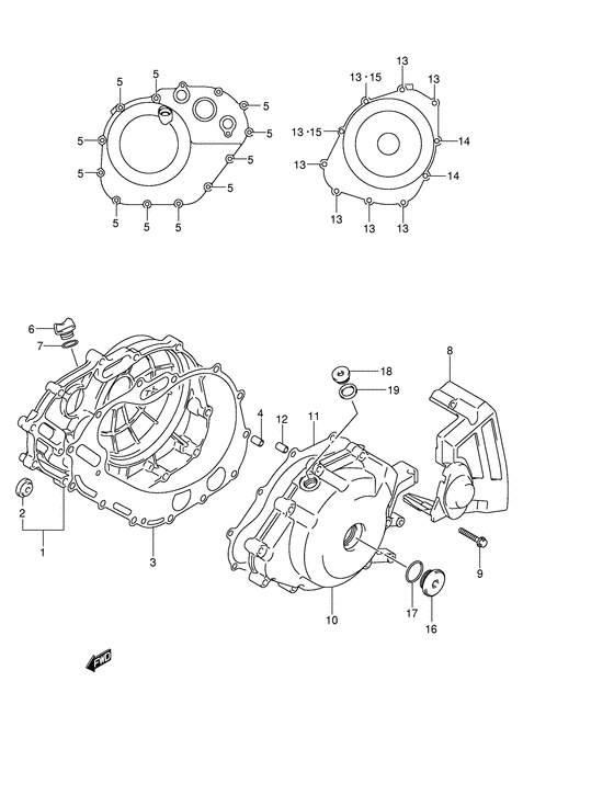 DL650 Crankcase cover ass`y  (v