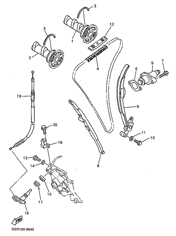WR400FL Camshaft. chain