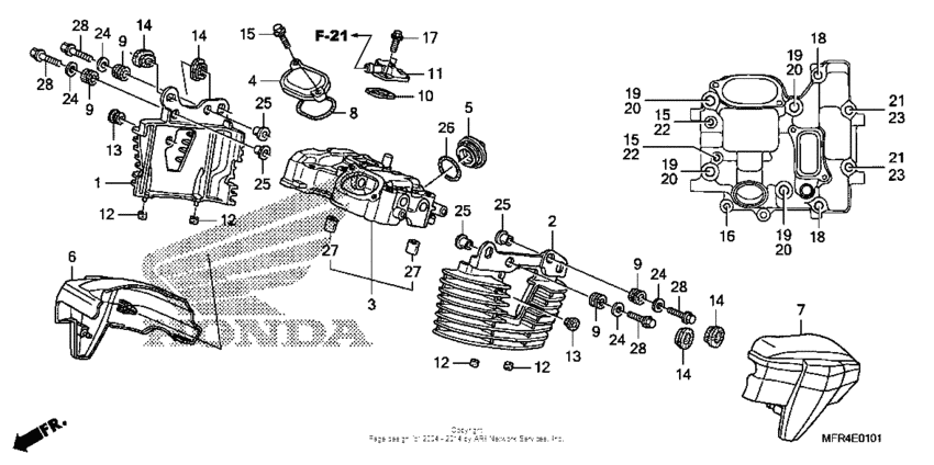 VT1300CX (ABS) Крышка головки заднего цилиндра