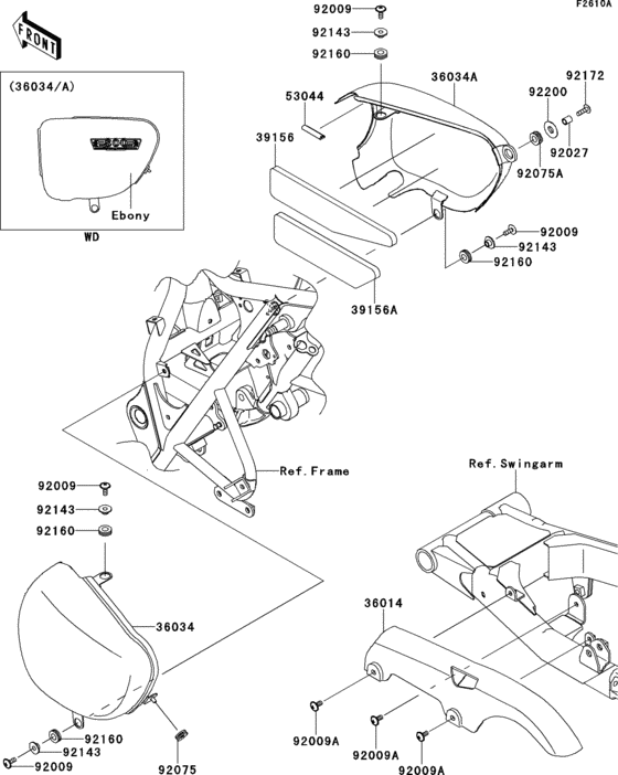 EJ800 Side covers / chain cover(adfa)