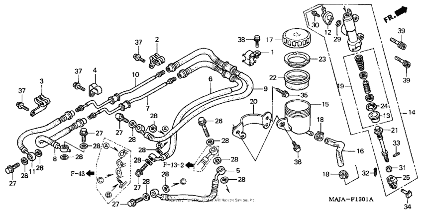 Rear brake master cylinder (2)