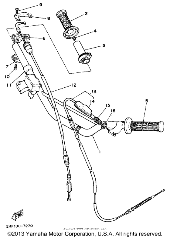 YZ80W (Motocross) Handlebar-cable