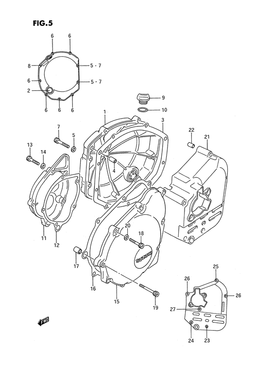 Crankcase cover ass`y  (v