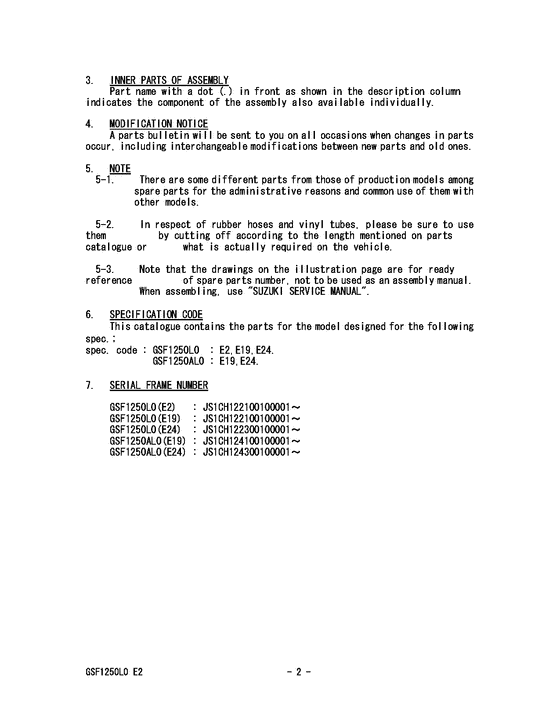 GSF1250 (ABS) Catalog preface