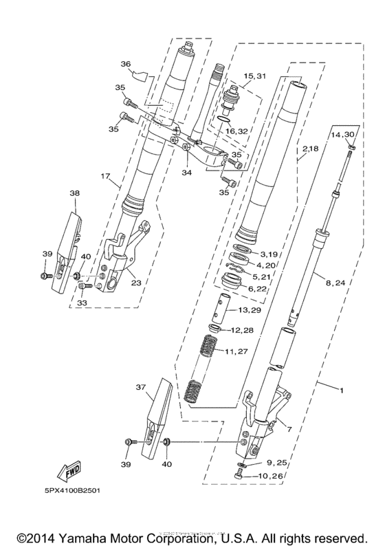 XV17PCS Передняя вилка