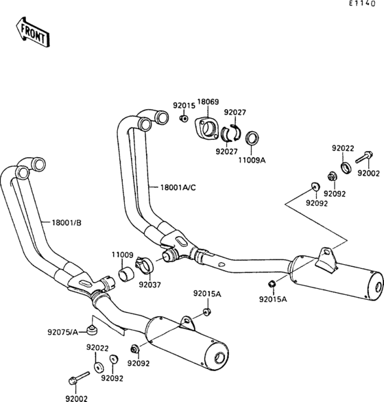 ZX500 Глушитель