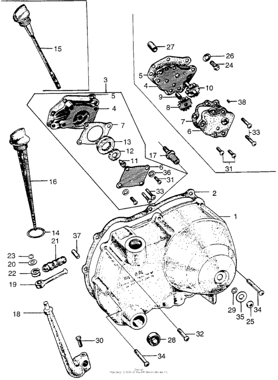 Right crankcase cover + oilpump