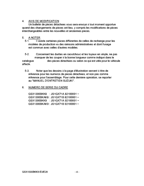 GSX1300BK Catalog preface