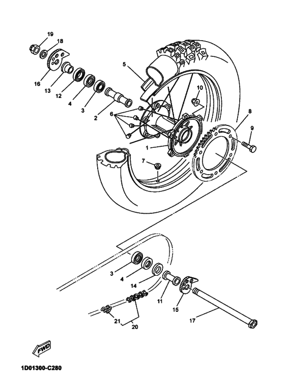Rear wheel complete assy
