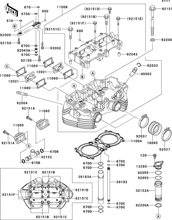 EJ650 Головка цилиндров